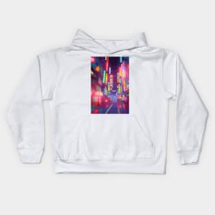 Tokyo Neon Anime Vibes <3 Kids Hoodie